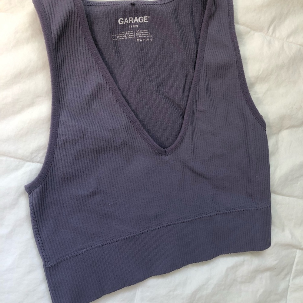 Garage Cropped Ribbed Tank